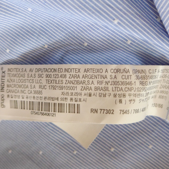 NWOT Zara Boys 11-12 Button up Cotton Dot Dress Shirt - Picture 12 of 13